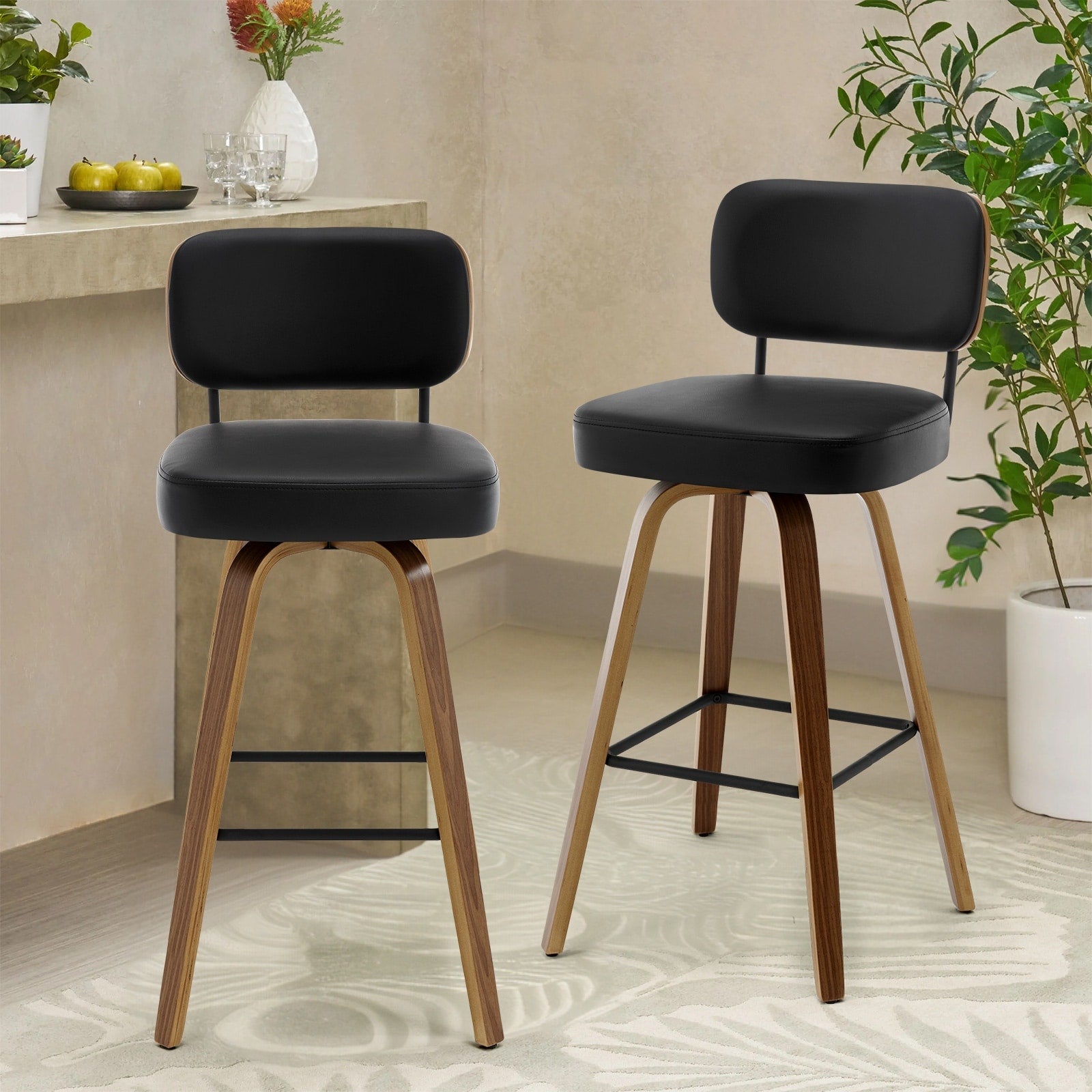 26/29 Swivel Bar Stools/ Counter Stools with Bentwood Legs